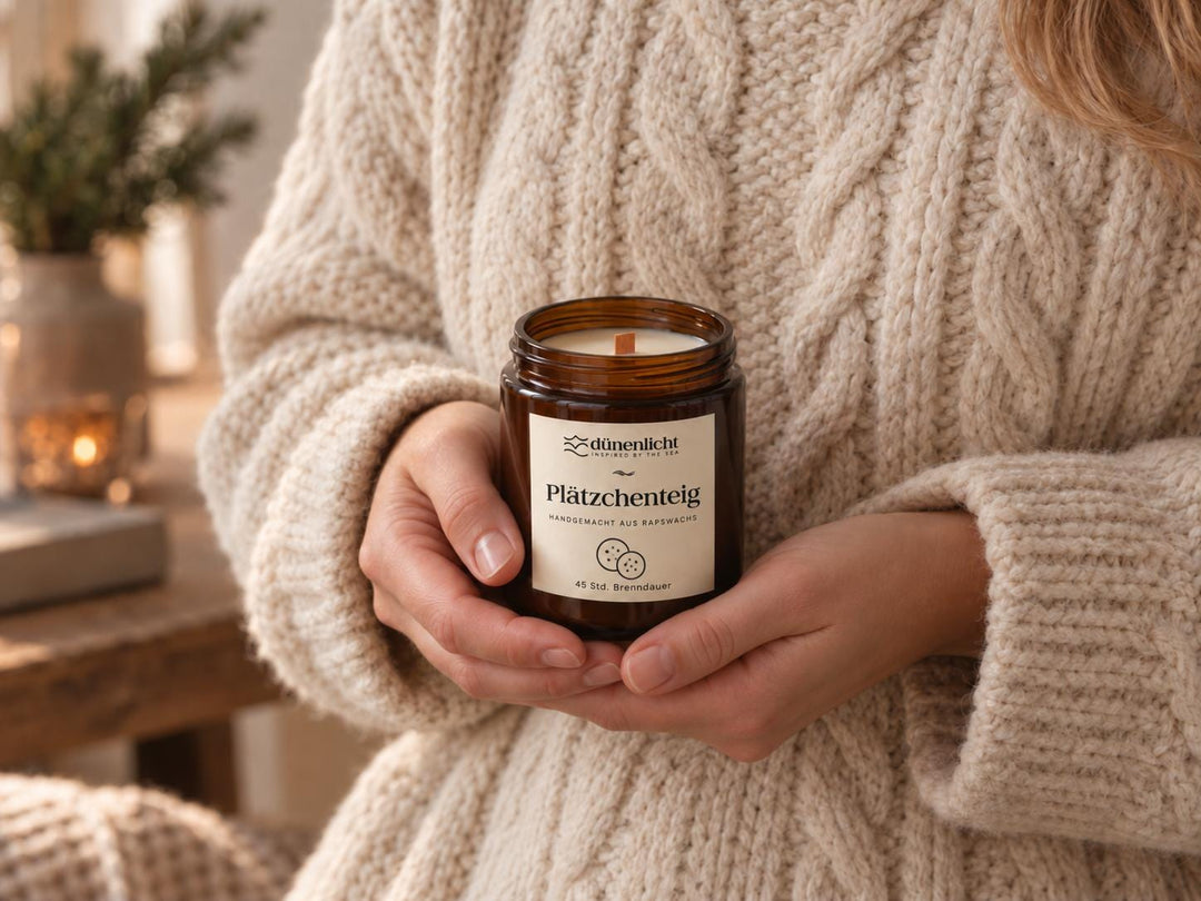 Duftkerze Plätzchenteig - Weihnachtliche Duftkerze Weihnachtskerze Weihnachtsgeschenk zu Weihnachten - 45 Std. Brenndauer